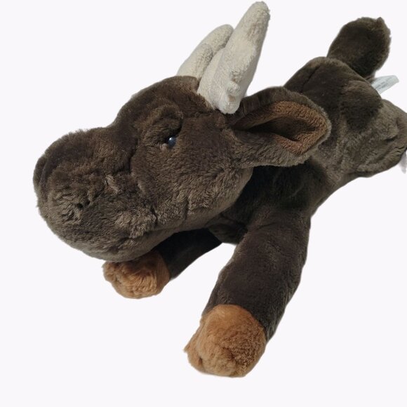 Bass Pro Shops Moose 13 inch Plush Brown Realistic Lying Down Stuffed Animal Toy - Picture 2 of 6